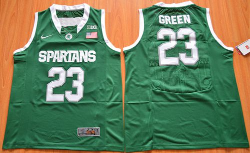 Spartans #23 Draymond Green Green Authentic Basketball Stitched NCAA Jersey - Click Image to Close